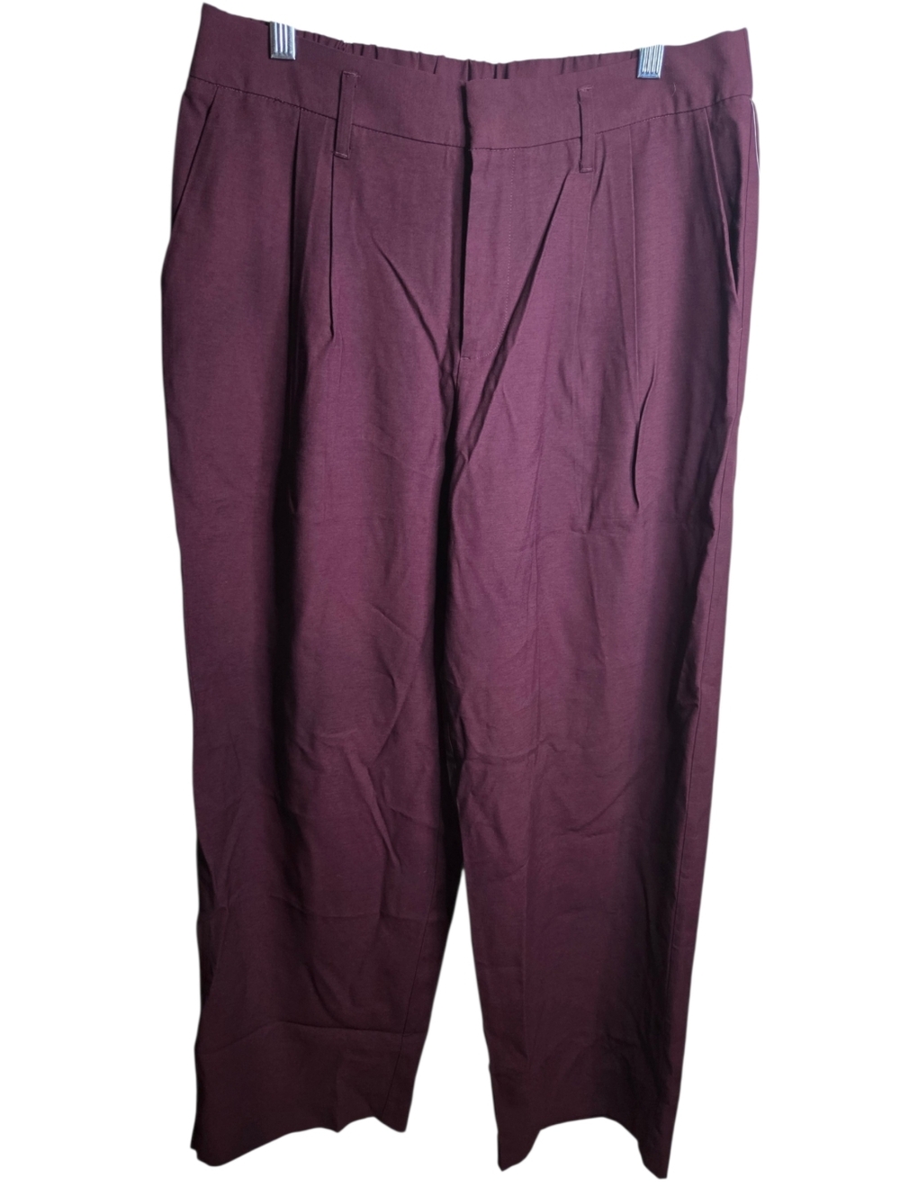 NWT A New Day Burgundy Dress Pants Womens 10 High Rise Pleated Work Office Core